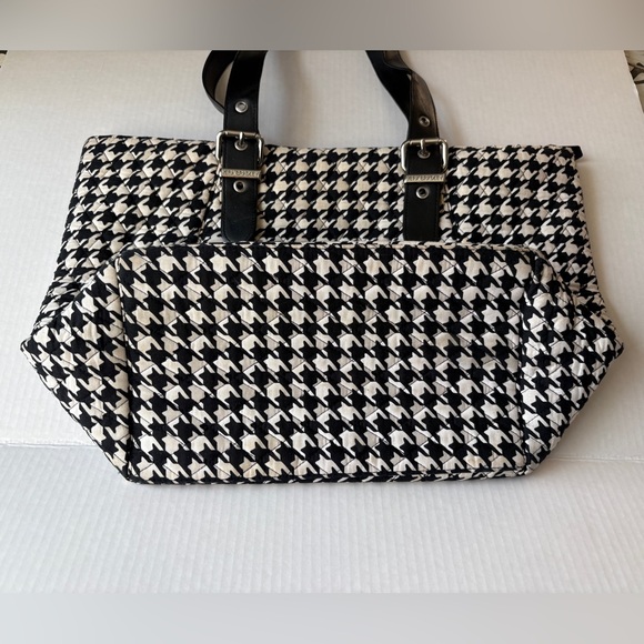 VERA BRADLEY quilted houndstooth tote weekend bag teacher purse travel casual - Picture 16 of 16